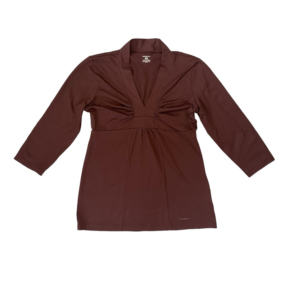 Patagonia‎ Respite Athletic Long Sleeve 1/2 Sleeve Brown Size M